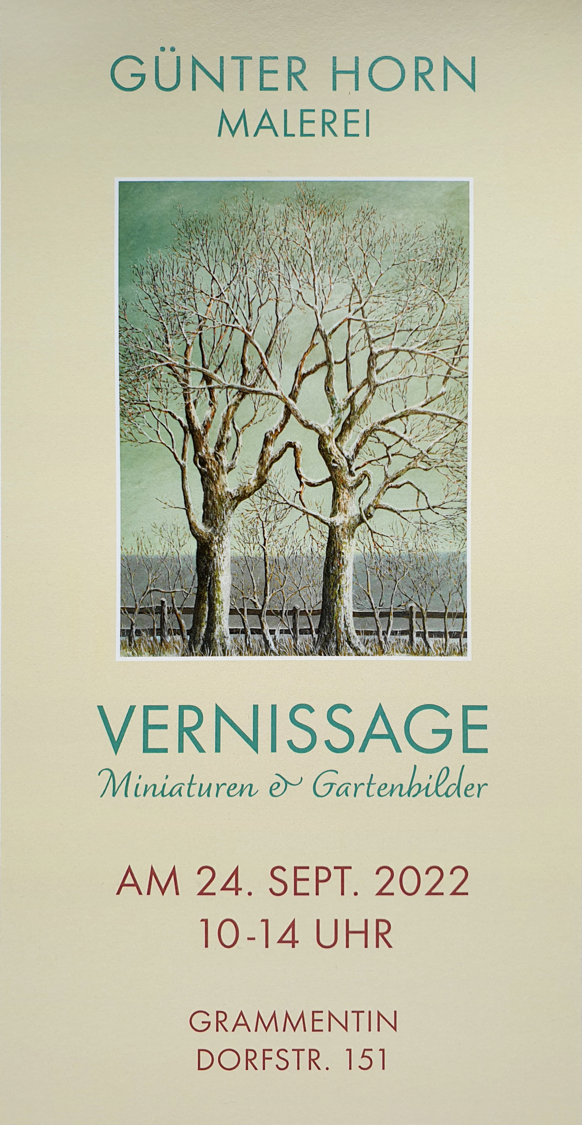 Abbildung von Vernissage Miniaturen und Gartenbilder von Guenter Horn 2022